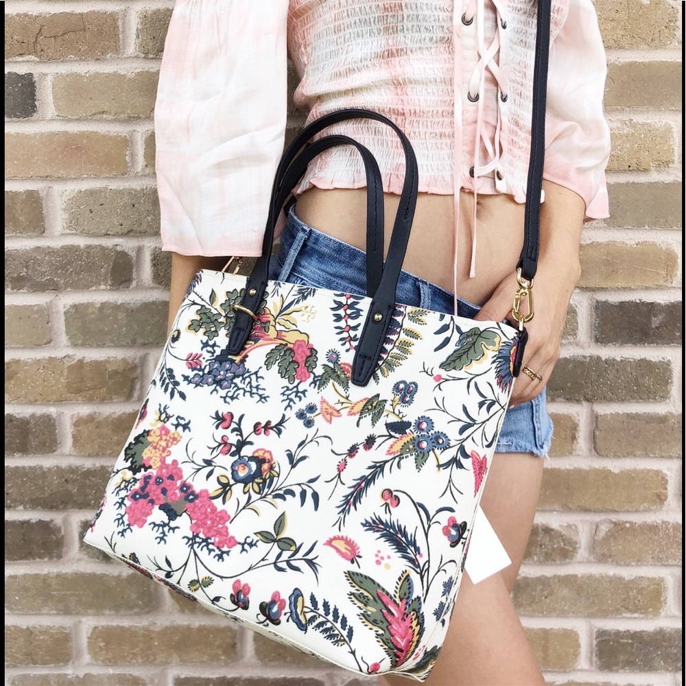 Tory Burch Kerrington Small Top Zip Tote Floral - Picture 4 of 6